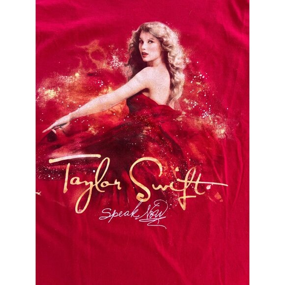 Taylor Swift Speak Now Tour Red Graphic T-Shirt Hanes Small I3 - Picture 2 of 7